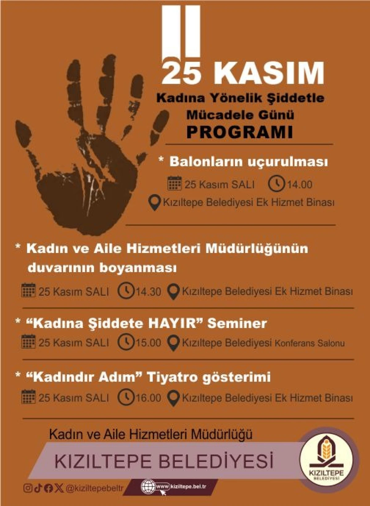 25 Kasım’a Özel Etkinlik Programı