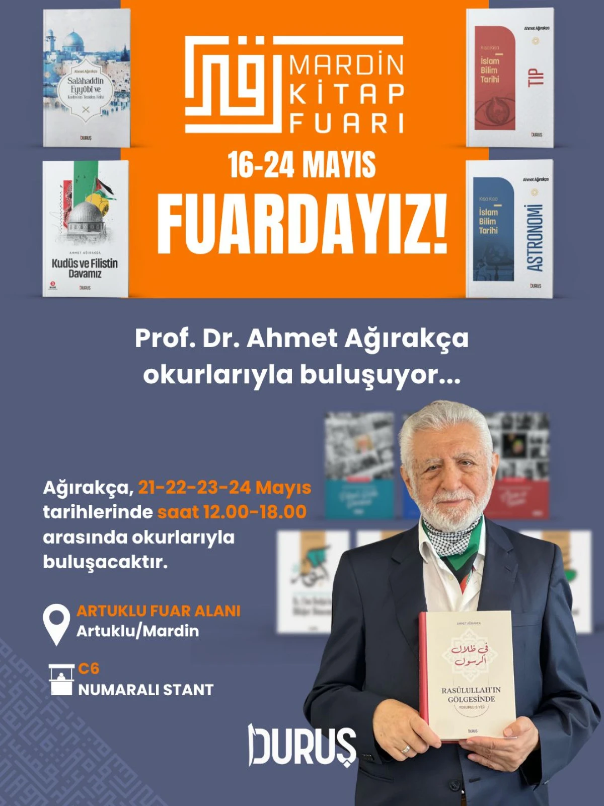 Ağırak&ccedil;a; Mardin Kitap Fuarında okurlarıyla buluşuyor