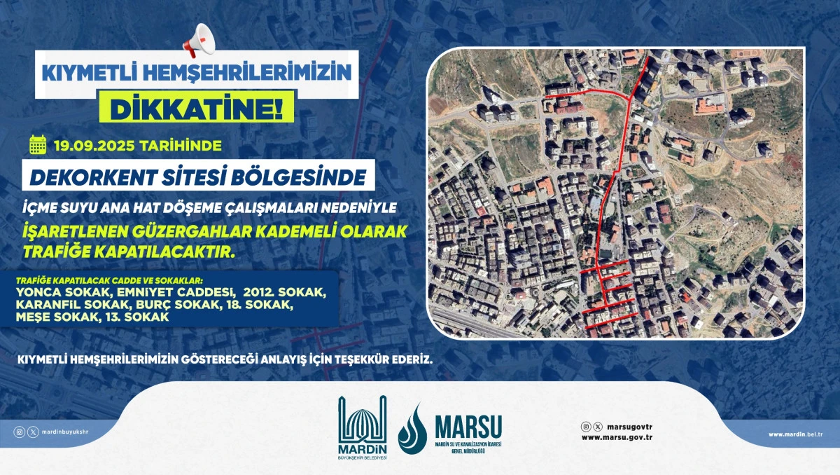 Cuma Günü Artuklu’da Bu Güzargahlar Trafiğe Kapalı Olacak
