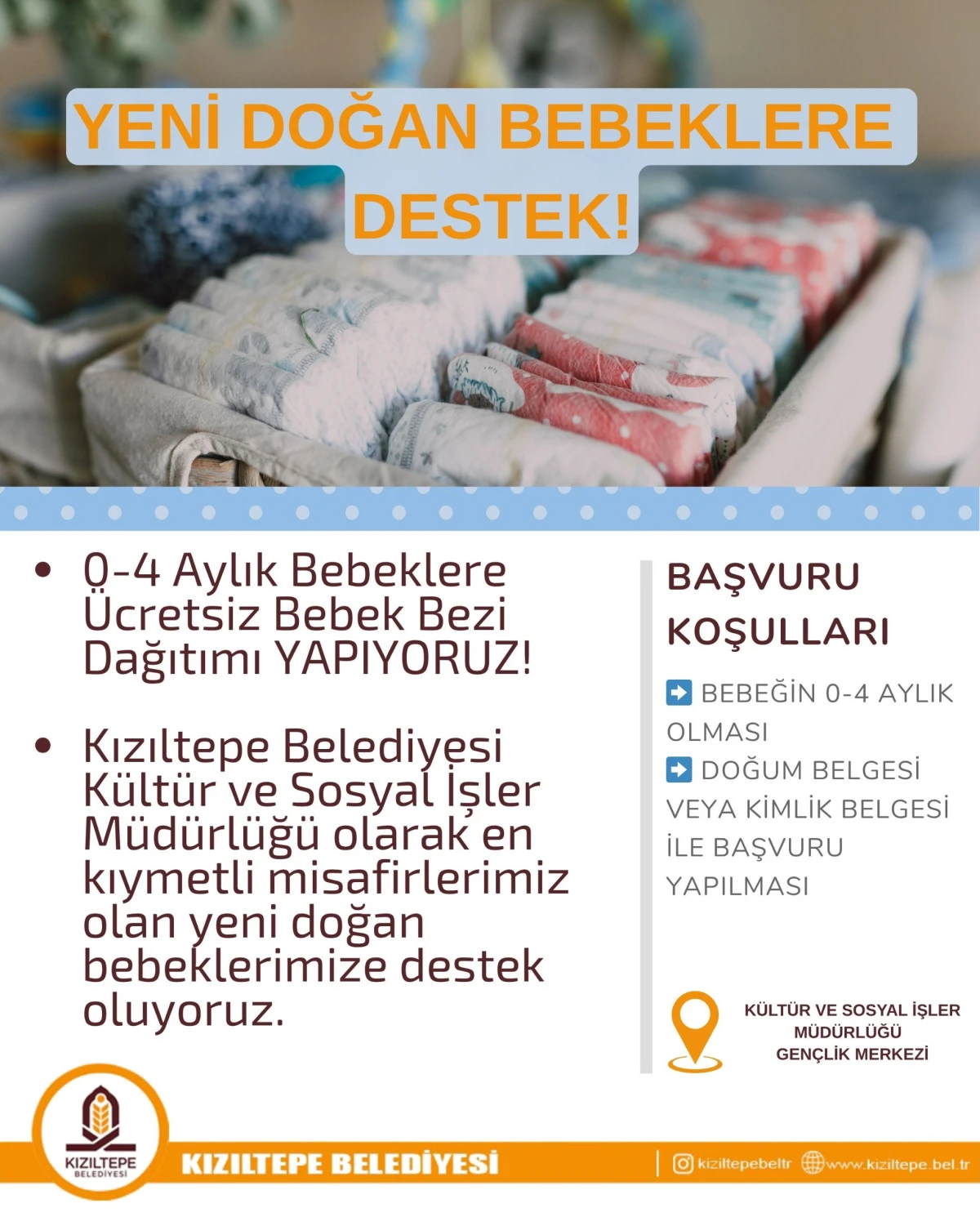 kızıltepe Belediyesi'nden Yeni Doğan Bebeklere Destek 