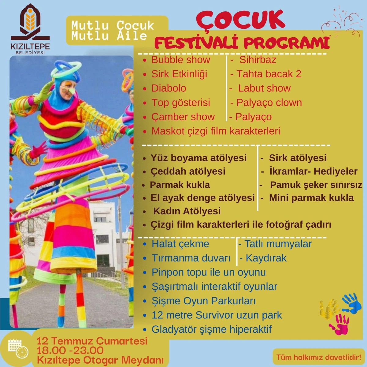 Kızıltepe’de Çocuklar İçin Festival Coşkusu