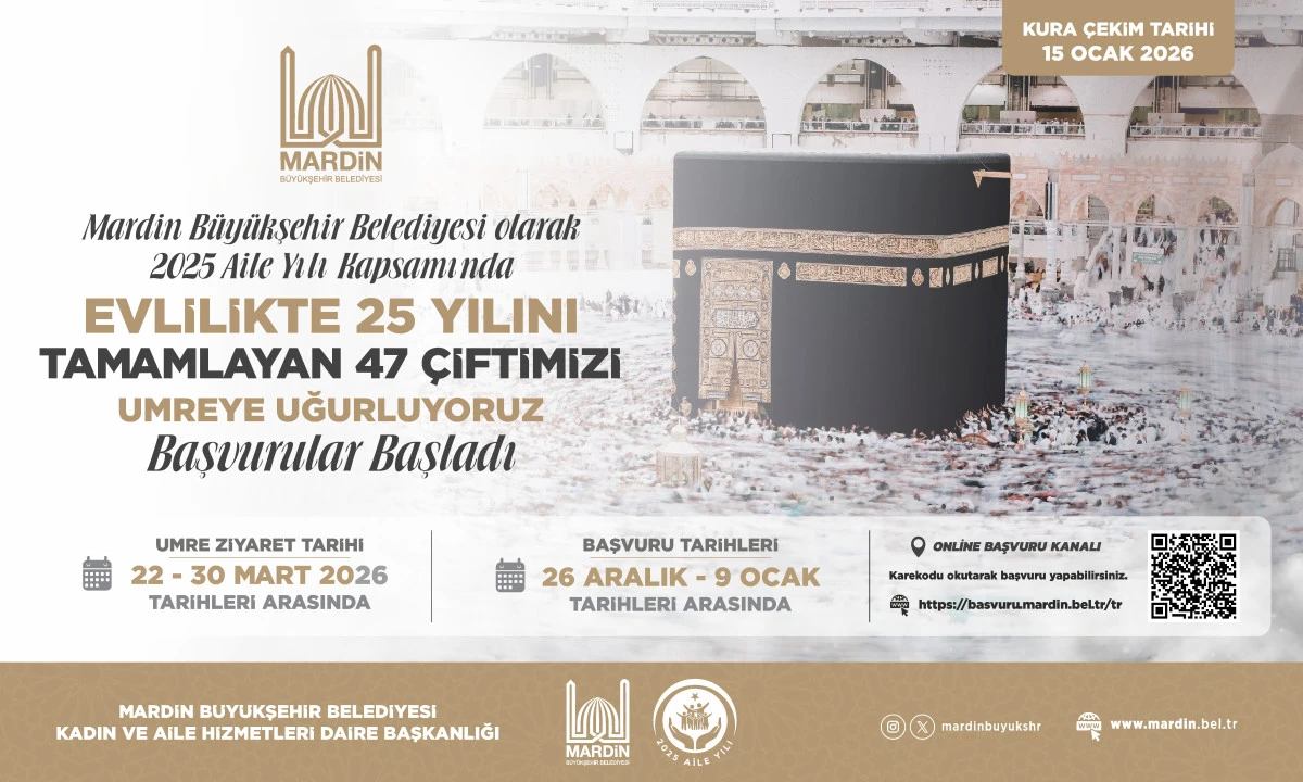 Mardin B&uuml;y&uuml;kşehir Belediyesi Aile Yılı Kapsamında 47 &Ccedil;ifti Umreye G&ouml;nderecek