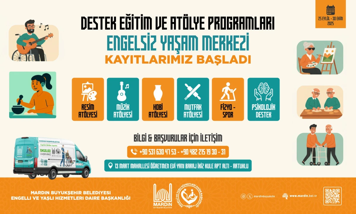 Mardin Büyükşehir Belediyesi Engelsiz Yaşam Merkezi’nde Yeni Dönem Kurs Kayıtları Başladı