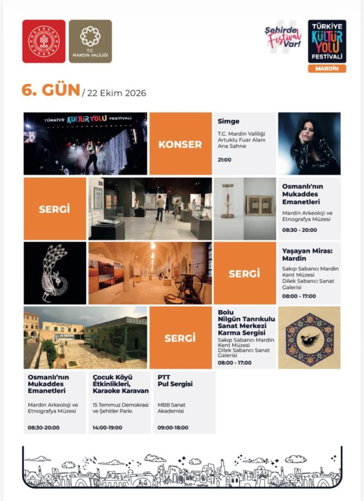 Mardin K&uuml;lt&uuml;r Yolu Festivali 6. G&uuml;n Programı