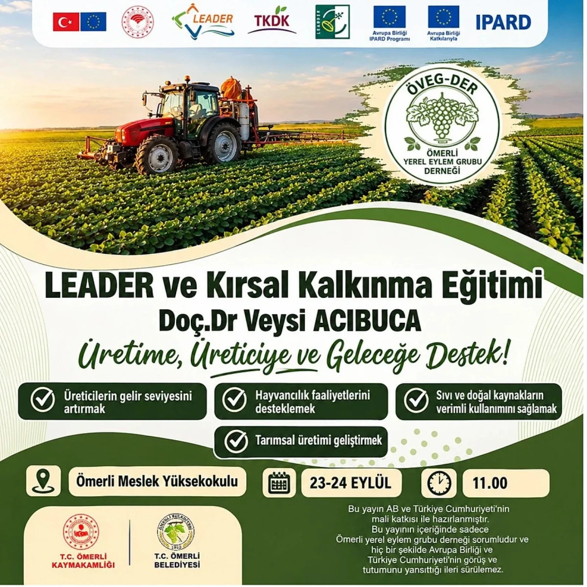 Mardin &Ouml;merli'de Kırsal Kalkınma Eğitimi D&uuml;zenlenecek