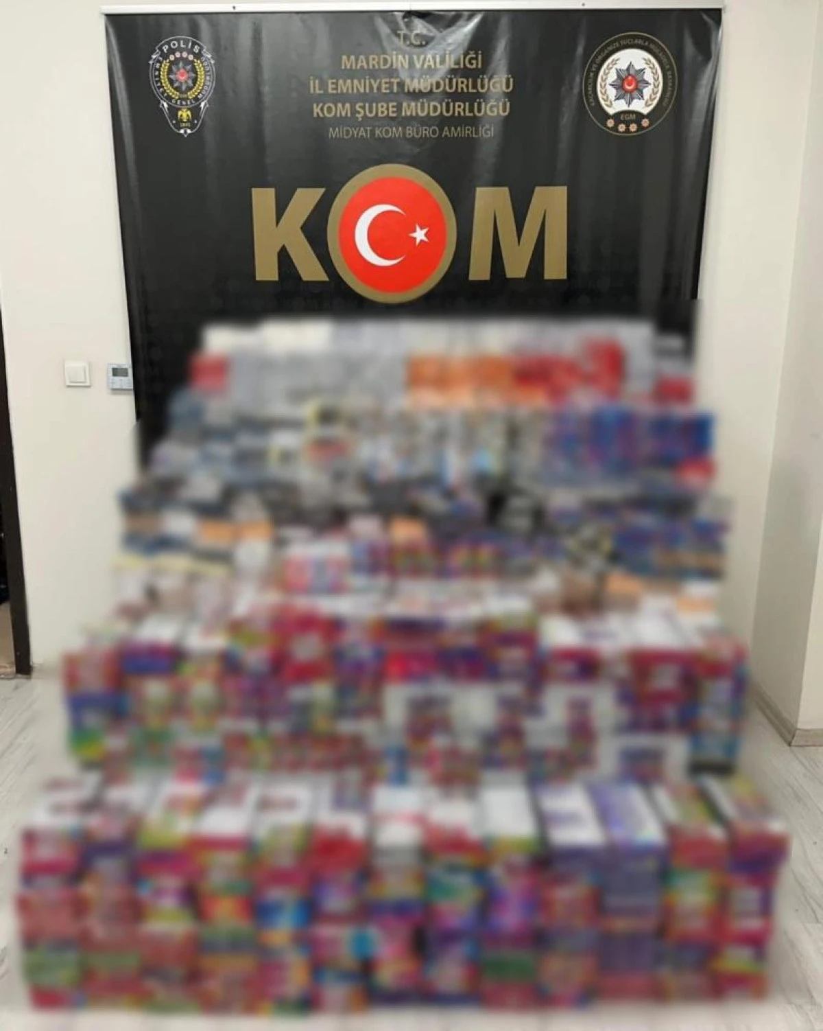 Mardin&rsquo;de 11 bin 880 paket sigara ve bin 450 elektronik sigara ele ge&ccedil;irildi