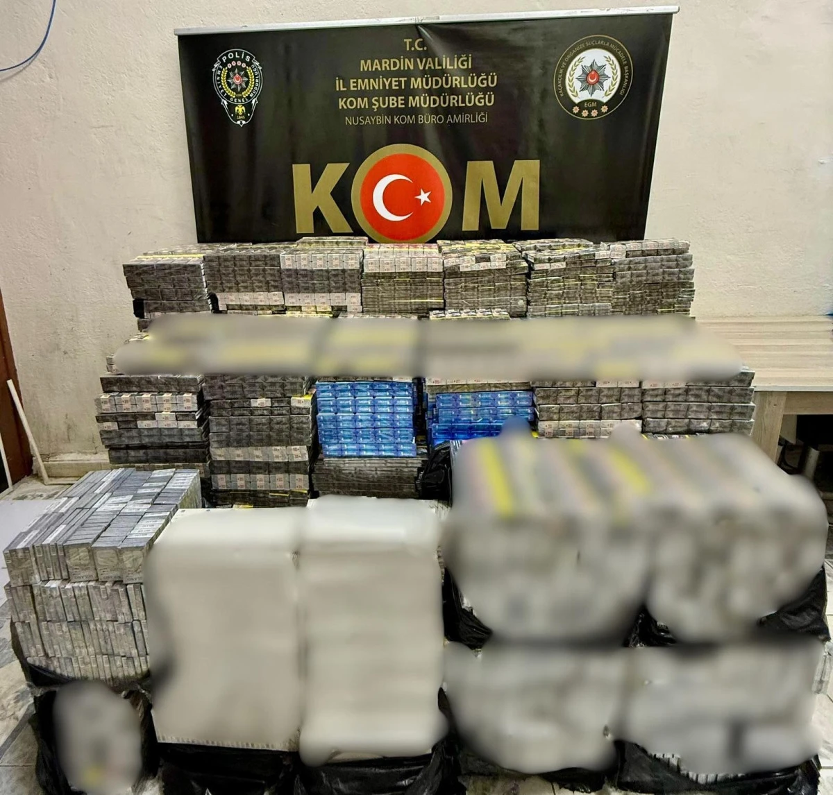 Mardin’de 15 bin paket kaçak sigara ele geçirildi