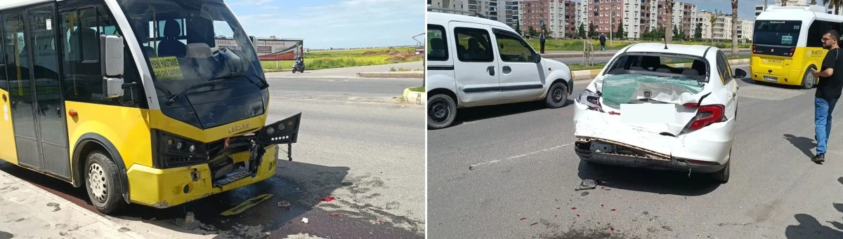Mardin'de toplu Taşıma Aracı ile Otomobil Kaza Yaptı