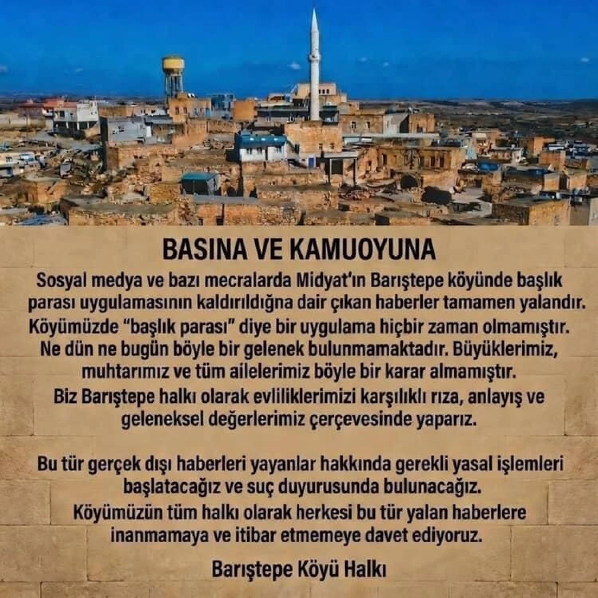 Mardin'deki "başlık parası" haberleri ile ilgili A&ccedil;ıklama