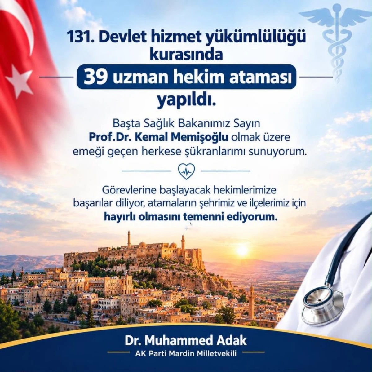 Mardin&rsquo;e 39 Uzman Hekim Atanacak