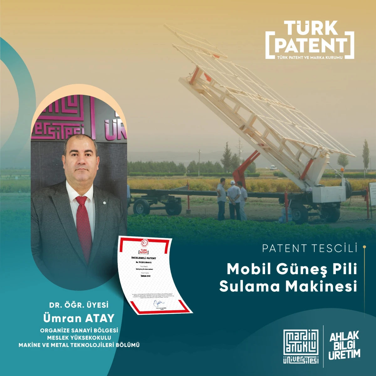 MA&Uuml;&rsquo;den Uluslararası Patentli Başarı