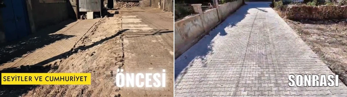Midyat&rsquo;ta Seyitler ve Cumhuriyet Mahallelerinde Parke Tadilat &Ccedil;alışmaları S&uuml;r&uuml;yor