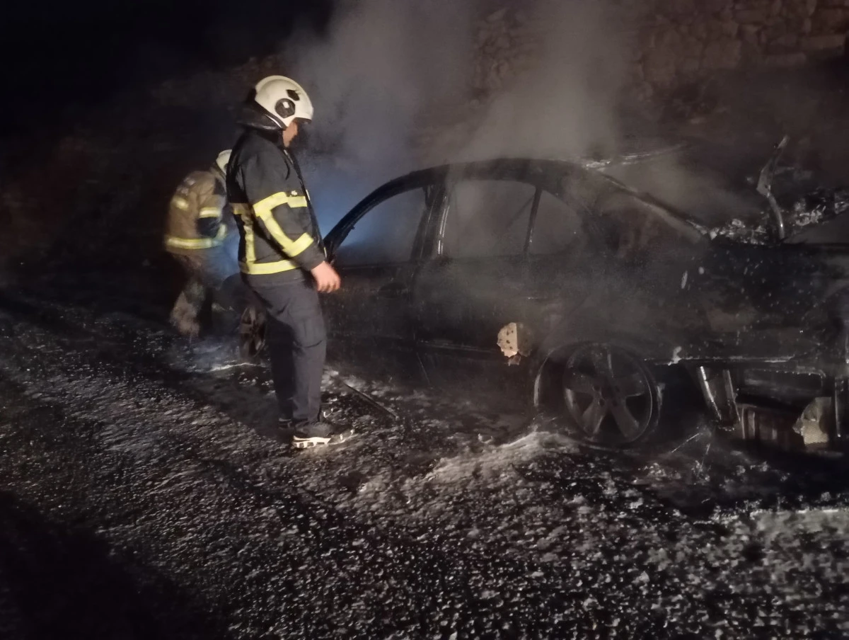 Park halindeki otomobil alevlere teslim oldu