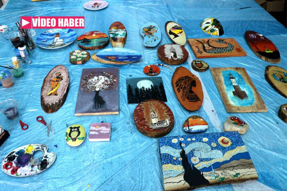 Siirt'te atık odun ve ağaç parçaları el sanatları kursunda kullanılıyor