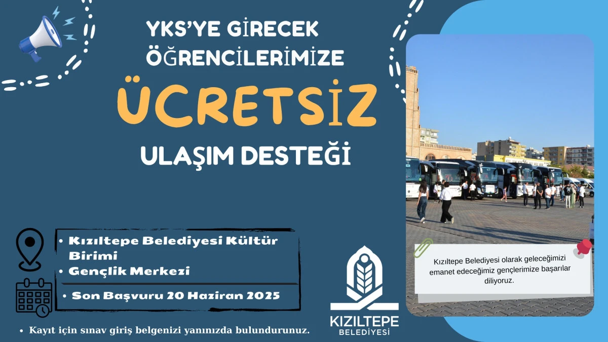 YKS adaylarına ücretsiz ulaşım desteği